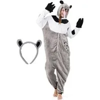 Corimori Partyanzug Flauschiges Ameisenbär-Kostüm für Erwachsene, Karneval Kostüm Onesie, Jumpsuit, Pyjama, Fasching, Kigurumi, Tierkostüme, Ameisenbär Elliot