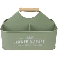 Macosa Home Dekokorb Pflanzkasten Creme Beige Anthrazit Mint Dekokorb Tragekorb (Metallpflanzkasten Metallkorb, Dekokorb Blumenkasten Gartenkorb), Metall Korb vintage
