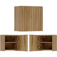 Lomadox Hängeschrank NEWPORT-56-EVOKE 30x30 cm mit 1 Tür, Eiche mit gerillter Front