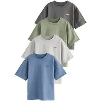 Next T-Shirt T-Shirt mit Grafik und kurzen Ärmeln, 4er-Pack (4-tlg)