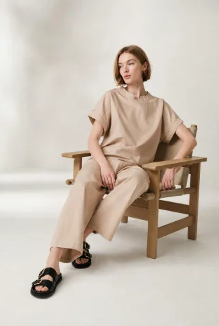 Jane Lushka - Poplin loos fit top - Gr. - L