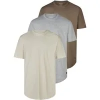 Jack & Jones T-Shirt Herren Basicshirt JJENOA 3er Pack Regular Fit (Vorteilspack, 3-tlg) Kurzarm Tee Shirt mit Rundhalsausschnitt aus 100% Baumwolle