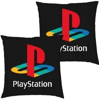 Blondie & Brownie Dekokissen Playstation Spiele Gaming Konsole Super Retro Vintage, Kissen mit Füllung