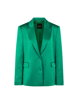 Marc Cain Glam - Satinblazer mit stoffüberzogenen Knöpfen pepper green - Gr. - 42