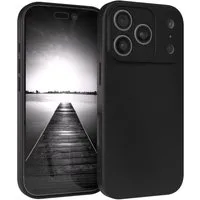 EAZY CASE Handyhülle für Apple iPhone 17 Pro Hülle Silikon 6,3 Zoll, Silikon Schutzhülle mit Kameraschutz kratzfest Back Cover Etui Schwarz