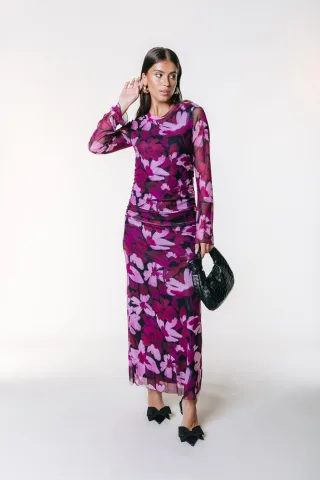 Colourful Rebel - Maude Big Flower Maxi Mesh Dress multicolor - Gr. - XS