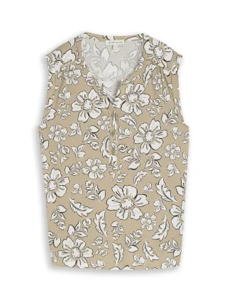 Tom Tailor - Henley Top mit Muster olive big flower design - Gr. - XXL