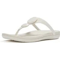 Fitflop SOLAY GLOSSY-DISC TOE-POST SANDALS Zehentrenner Dianette, Sommerschuh mit Metallic Detail