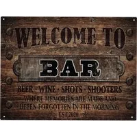 Moritz Metallschild Blechschild Wine Beer Shots Bar, (Einzeln), 25 x 33 cm Vintage Retro Deko Schild Metallschild Wandbild Schild