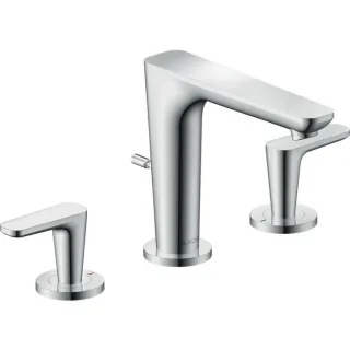 hansgrohe Axor Citterio C Waschtisch-3-Loch-Armatur 49060000 ohne Struktur, chrom, Ausladung 135mm, Zugstangen Ablaufgarnitur