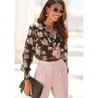 LASCANA Chiffonbluse mit Blumendruck und V-Ausschnitt, Damenbluse, elegant-chic