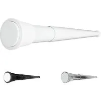 Aquabad® Duschvorhangstange Hastaflex Teleskop Duschstange mit Gummi Enden, 1-läufig, ausziehbar, Aluminium, Weiß, 55 - 90 cm