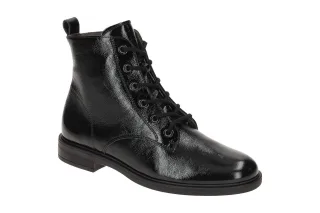 Paul Green Damen Stiefeletten 8066-02 PG 8066 Schwarz Gl?nzend Echtleder Bloc...