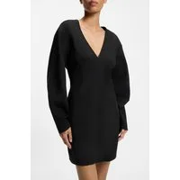 BOSS ORANGE Cocktailkleid Dalerina Premium Damenmode aus Punto-Milano-Stoff, V-Ausschnitt