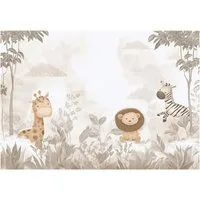 Wallarena Fototapete Tiere Wald - Mehrfarbig - Modern - Vlies - Schlafzimmer, glatt, (7 St), 350x250cm
