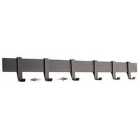 Designfabrik Hamburg Garderobenleiste, Wandgarderobe aus Metall, Garderobenhaken modern, verschiebbare Haken, schwebende Optik