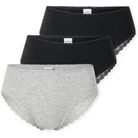 Schiesser Brasilslip Modern Multipacks (3er Pack) Spitzenbänder, Single-Jersey, Baumwollmischung