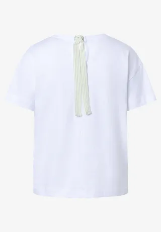 MORE & MORE - T-Shirt mit Blüten-Applikation weiß - Gr. - 34