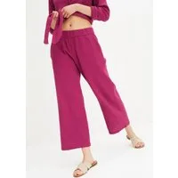 bonprix Marlene-Hose aus reiner Baumwolle, weites Musselin-Material, Loose Fit Passform