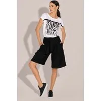 MADELEINE Shorts Luftige, weite Bermuda mit hohem Bund Unifarbenes Design mit praktischem Bindeband als Verschluss