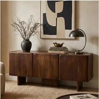 IDIMEX Sideboard PERKA, Kommode 180 cm aus Massivholz mit 3 Türen und Stauraum Dunkelbraun