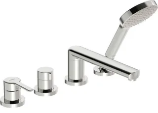 Hansa Wannenarmatur Unterputz HANSARONDA 0340 Ros. rund 3-strahlig 72 mm chr 3402473