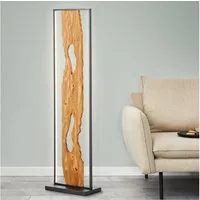 Brilliant LED Stehlampe Chaumont, LED fest integriert, Warmweiß, Höhe 120 cm, 2300 lm, Aluminium/Metall/Holz, schwarz/holz