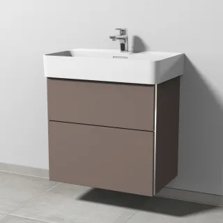Sanipa 3way Waschtischunterbau zu Laufen VAL Waschtisch mit 2 Auszügen, Taupe-Matt BP8221T