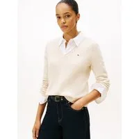 Tommy Hilfiger Strickpullover SOFT WOOL V-NK SWEATER aus reiner Wolle