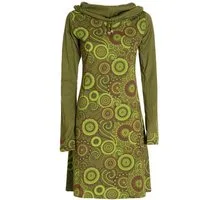 Vishes Jerseykleid Langarm Kleid Schal-Kleid Winterkleider Baumwollkleid Hippie, Goa, Ethno Style