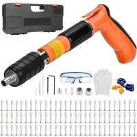 Athlix Nagler Leiser Schnellnagler für Wand- und Deckenmontage Nagelpistole, 3-stufige Kraftanpassung, Integrierter Schalldämpfer