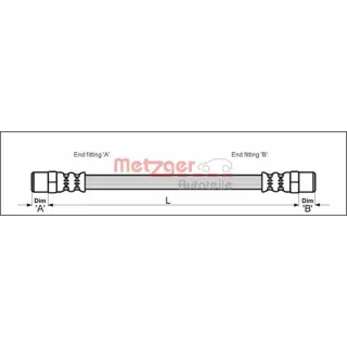 Metzger Bremsschlauch hinten Audi BMW Seat VW