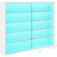 MSMASK Hängevitrine 5-stöckig, LED-Beleuchtung, Weiß