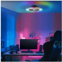 Lightbox Deckenleuchte, Ventilatorfunktion, LED fest integriert, warmweiß - kaltweiß, Deckenlampe, Ventilator, Ø 46,6 cm, Fernbedienung, RGB & CCT