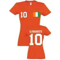 Youth Designz Print-Shirt Elfenbeinküste Damen T-Shirt im Fußball Trikot Look mit modischem Print
