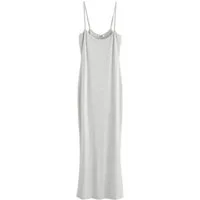 self Trägerkleid Geripptes Maxikleid mit U-Ausschnitt und Trägern (1-tlg)