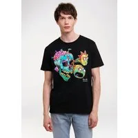 LOGOSHIRT T-Shirt Rick & Morty - Eyeball Skull mit lizenziertem Print
