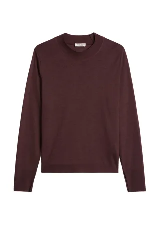 Marc OPolo Casual - Luxury-Longsleeve relaxed Black Cherry - Gr. - M
