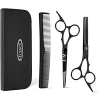 ECENCE Haarschere Friseurscheren Set mit Tasche - Haarschneideschere, Effilierschere