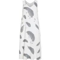 WENOR Sommerkleid Damen Musselin Strandkleid ärmellos 100 % Baumwolle mit Taschen Ballon-Saum, große Taschen, Einheitsgröße