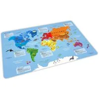 nikima Platzset stabiles Vinyl Tischset - Weltkarte Kinder Platzset abwaschbar, (1-St)