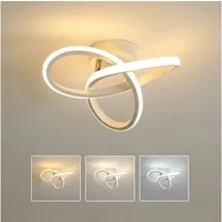 Riserva LED Dekolicht LED Deckenleuchte 20W Schwarz Kleeblatt 3 Lichtfarben Modern, LED wechselbar, Augenschonendes Design, für Schlafzimmer, Wohnzimmer, Büro
