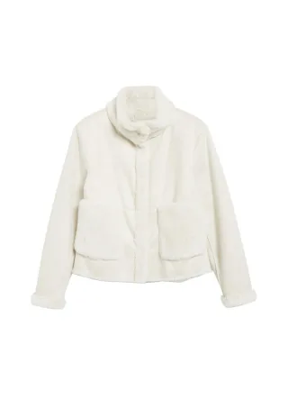 s.Oliver BLACK LABEL - Jacke aus Teddyfell weiß - Gr. - 34