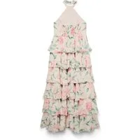 Vero Moda Maxikleid VMFELICIA SLHALTER RUFFLE MAXI DRESS EXP Kunstfaser