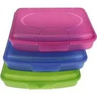 HAC24 Lunchbox Brotdose Brotbüchse Butterbrotdose Brotzeitbox Vesperdose Kinder, Kunststoff, (3-tlg), 17 x 13 x 4 cm Spülmaschinenfest