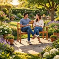 ESTEXO Gartenbank Akazie Bank Sitzbank Holzbank Parkbank 2-Sitzer massiv Akazien Holz