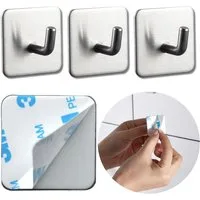 DEKAZIA Klebehaken ohne Bohren, selbstklebende Badhaken, Handtuchhaken, Badezimmer, Küche, WC, Schlafzimmer, (4er oder 8er Set, 4-St), Hacken, Küchenhaken, Handtuchhalter, inkl. 3M Klebepads