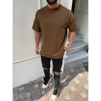 Megaman Jeans Oversize-Shirt Oversize Herren T-Shirt Weiter Auschnitt Extra Lang Rundhals