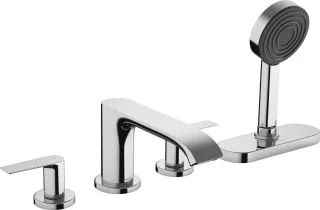 Hansgrohe 4-Loch Wannenarmatur Vivenis F-Set Wannenrandmontage mit sBox chrom, 75444000 75444000