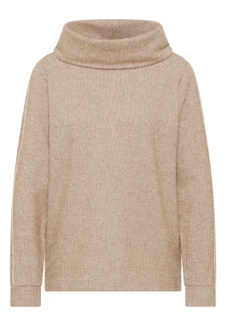 CECIL - Melange Shirt mit Tape urban taupe melange - Gr. - L